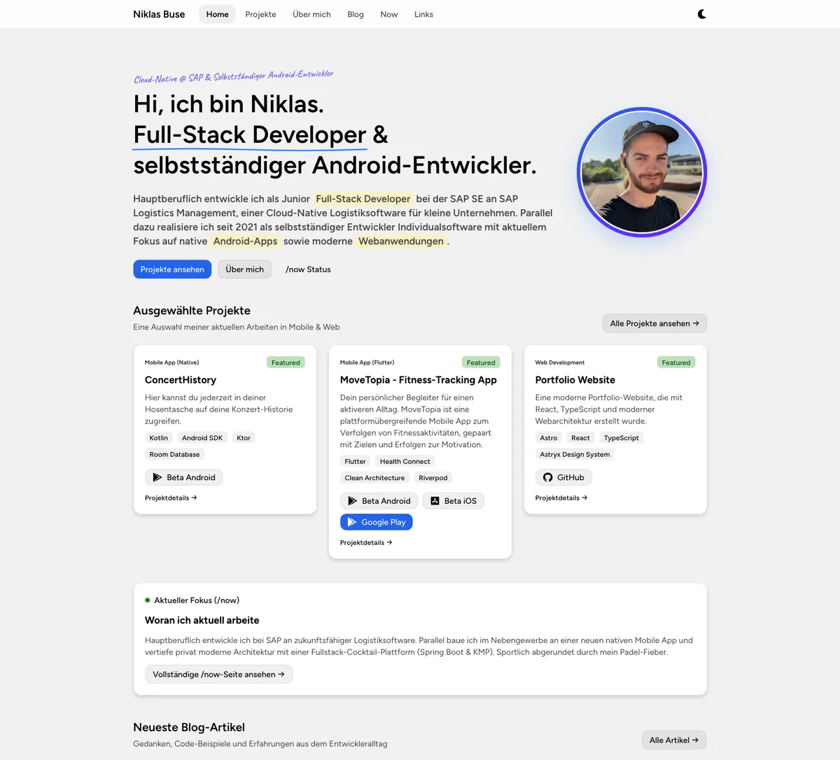 Portfolio Website Bild 1